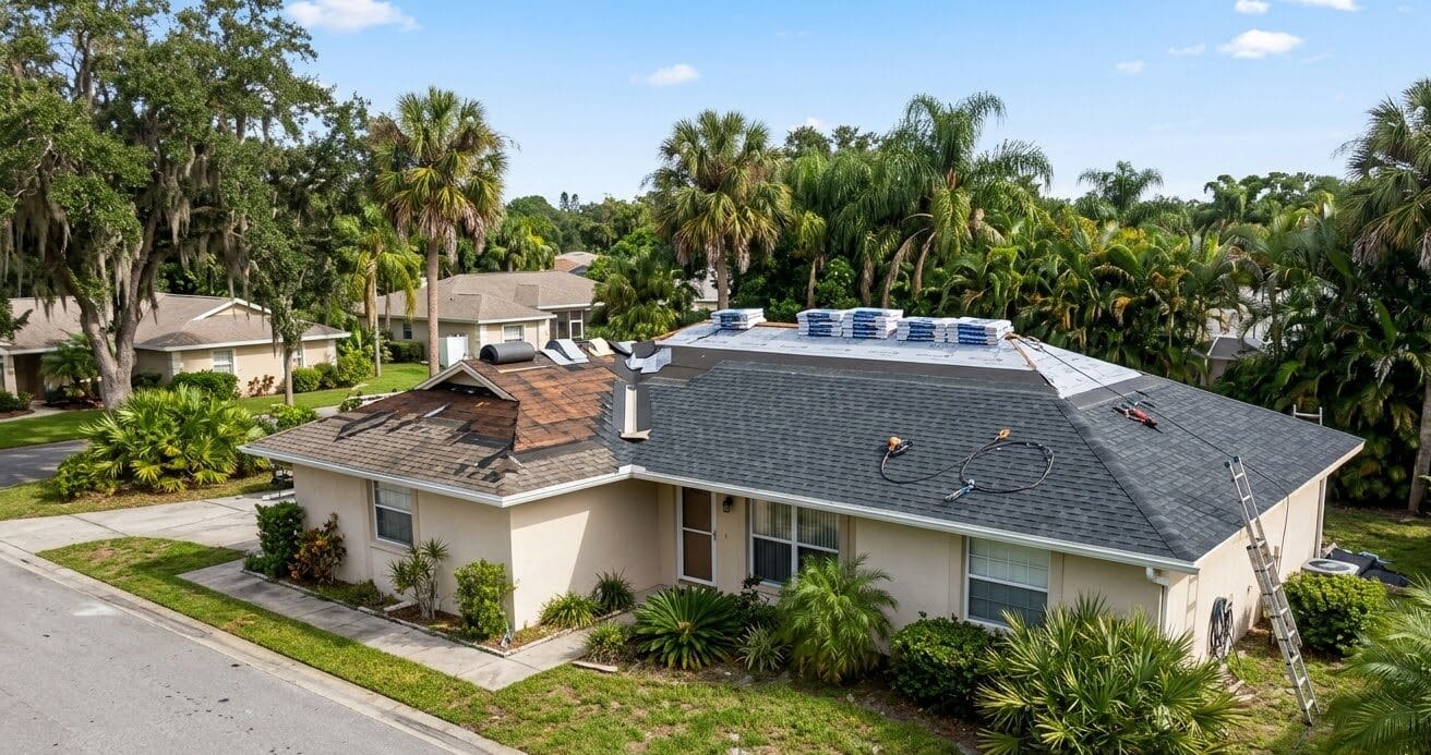 Roof condition documented for a Florida insurance inspection