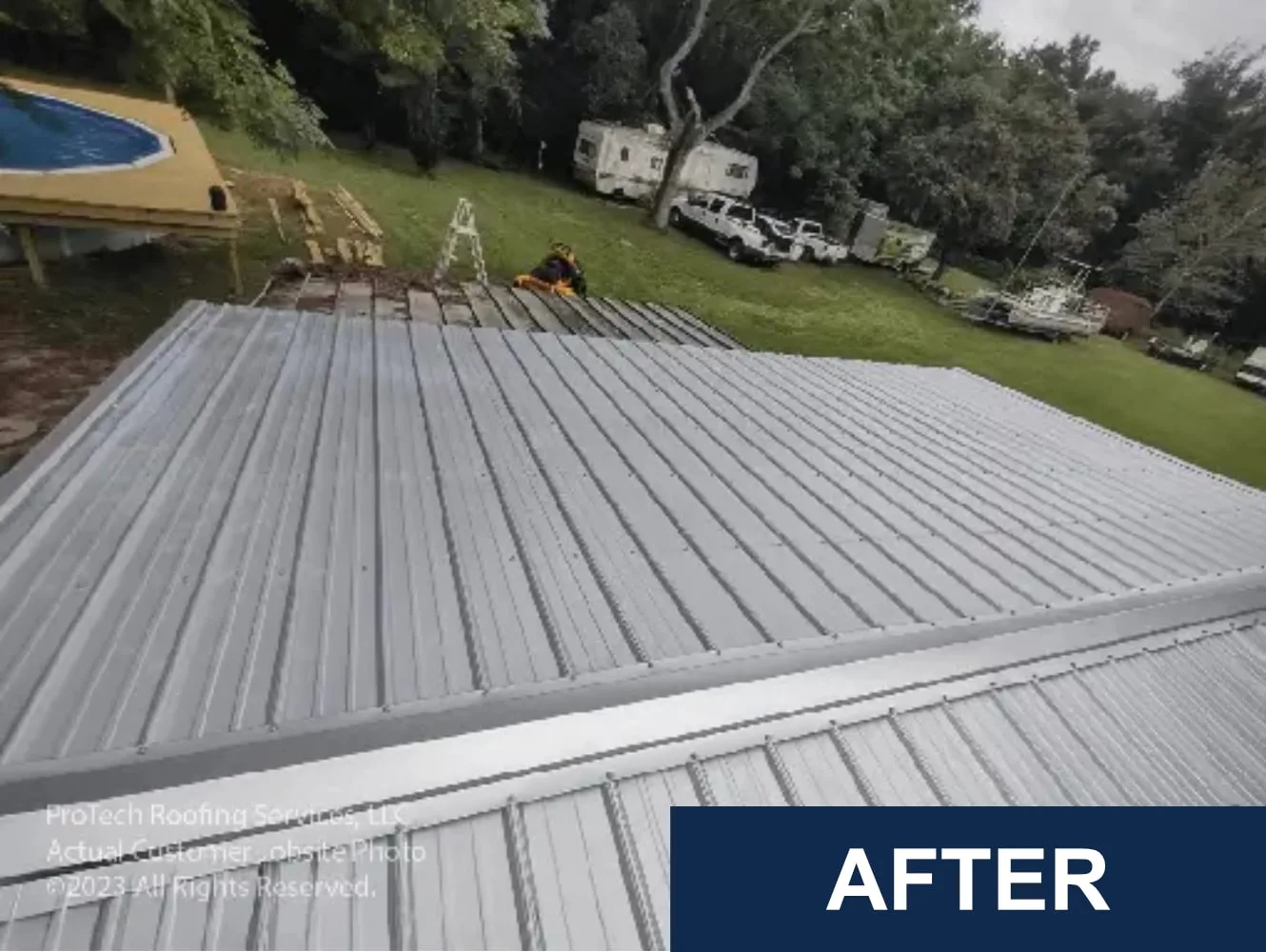 New high-performance metal roof replacement in Brooksville, FL by Protech Roofing.