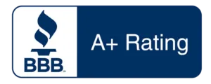 Better Business Bureau (BBB) A+ Rating Badge for Protech Roofing in Brooksville, FL.
