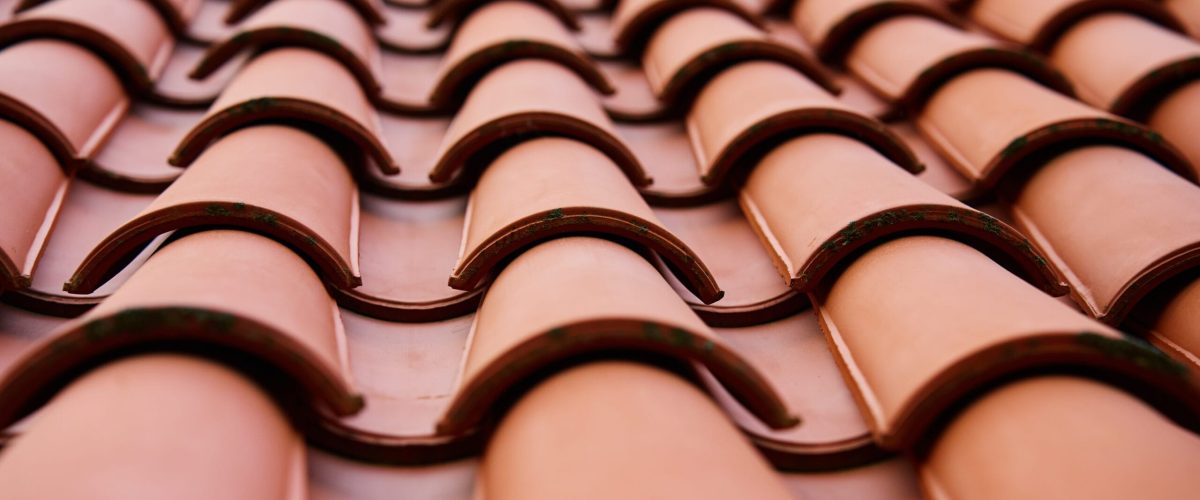 Red Ceramic Roof Tiles Pattern on Building